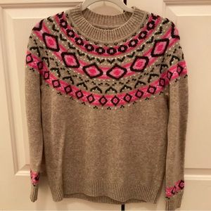 Worn once! LOFT Wool Modern Fair Isle Petite Sweater